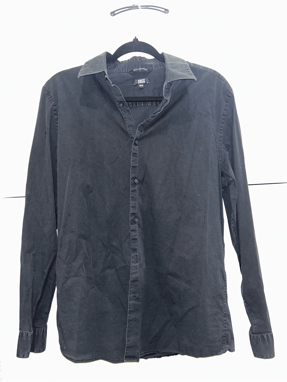 George Black Long-Sleeve Casual Button-Down Shirt